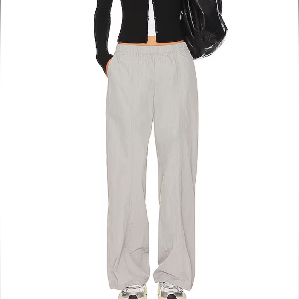 superdown NWT Wide Leg Track Pants in Light Gray